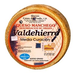 QUESO MANCHEGO VALDEHIERRO DE 3,600 KG A 19,50 €/KG